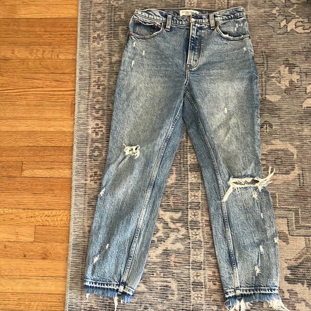 Distressed Blue Jeans